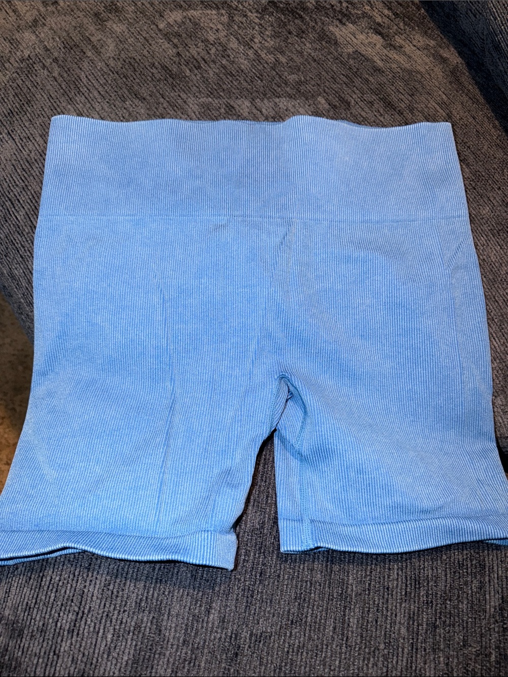 JoyLab Blue Ribbed High-Rise Bike Shorts